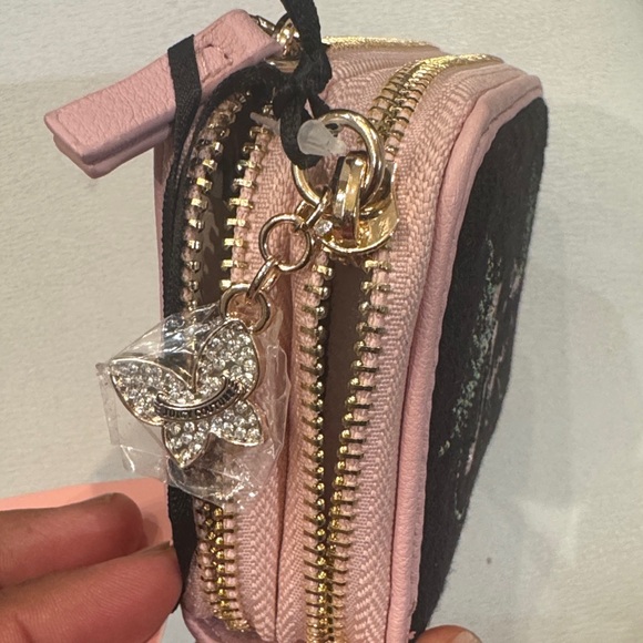 NWT Juicy Couture Wing It Double Medium Zip Around Wallet in Liquorice/Pink - Picture 6 of 7